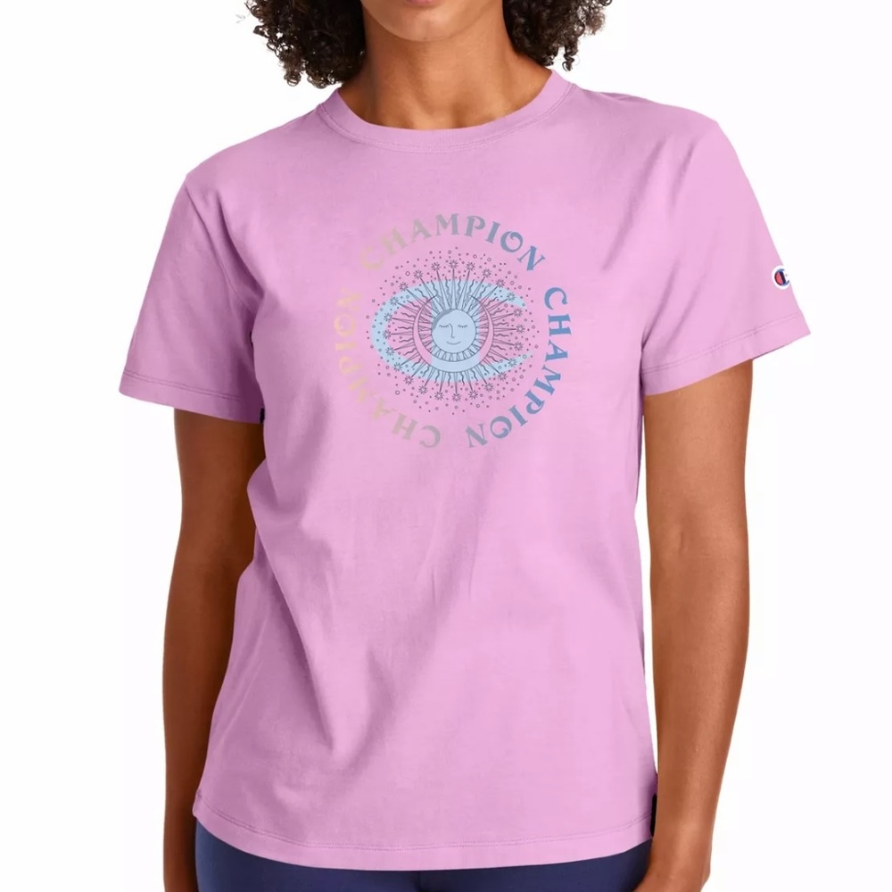Champion Pink Celestial Sun & Moon Short Sleeve Tee